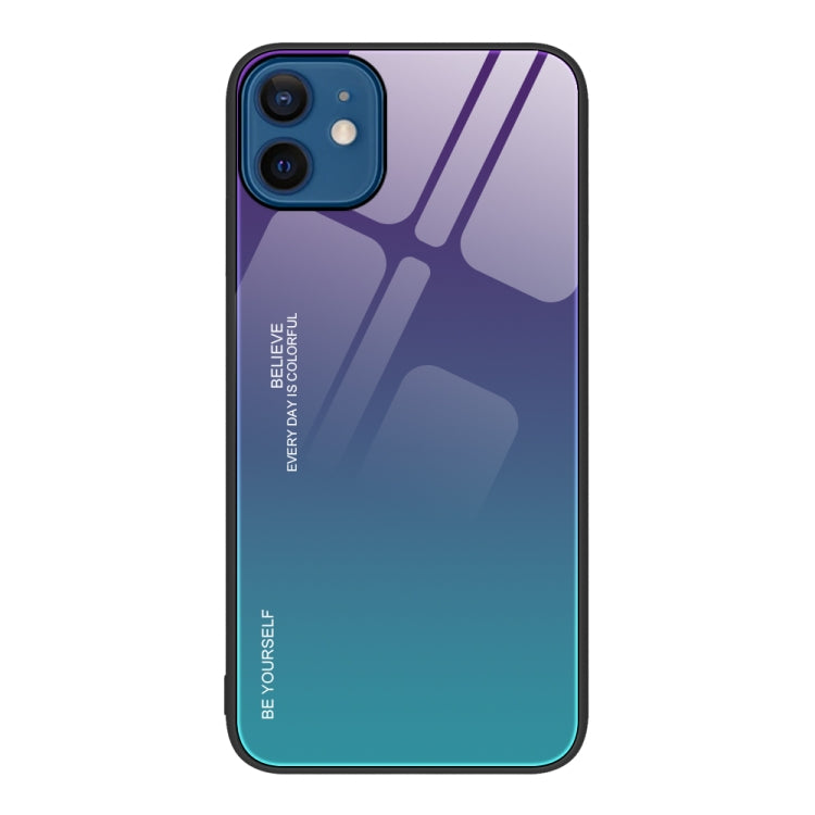 For iPhone 12 Gradient Color Glass Case