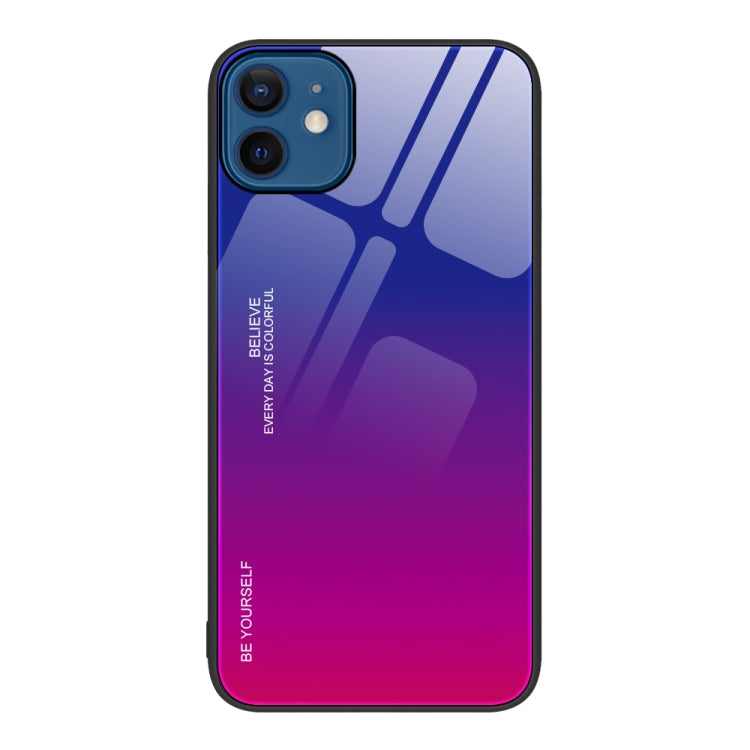 For iPhone 12 Gradient Color Glass Case