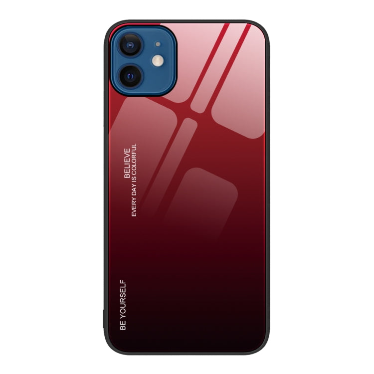 For iPhone 12 Gradient Color Glass Case