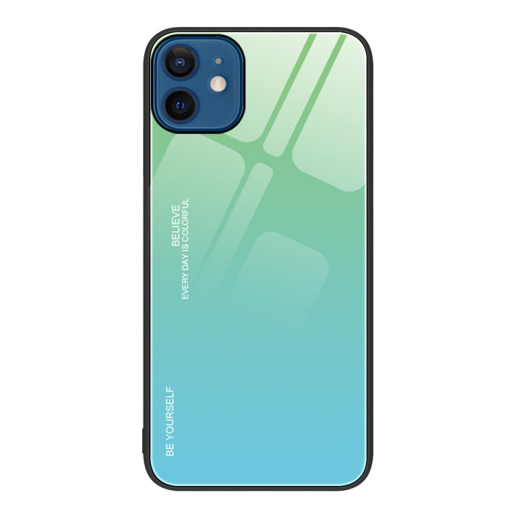 For iPhone 12 Gradient Color Glass Case