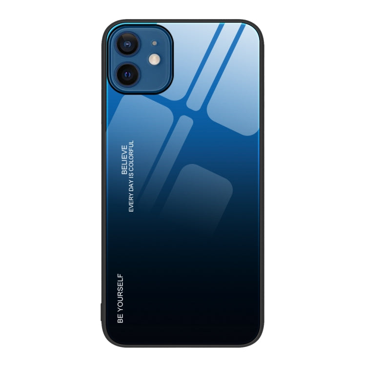 For iPhone 12 Gradient Color Glass Case