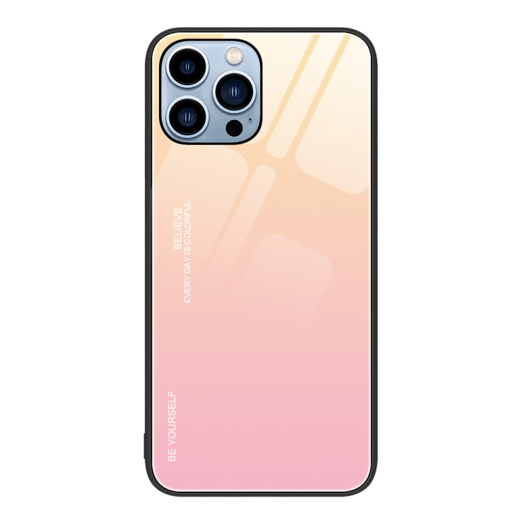 For iPhone 13 Pro Max Gradient Color Glass Case