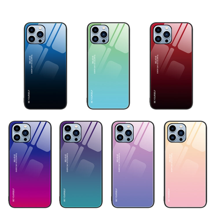 For iPhone 13 Pro Gradient Color Glass Case