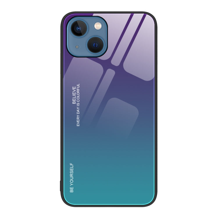 For iPhone 13 Gradient Color Glass Case