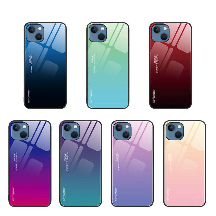 For iPhone 13 Gradient Color Glass Case