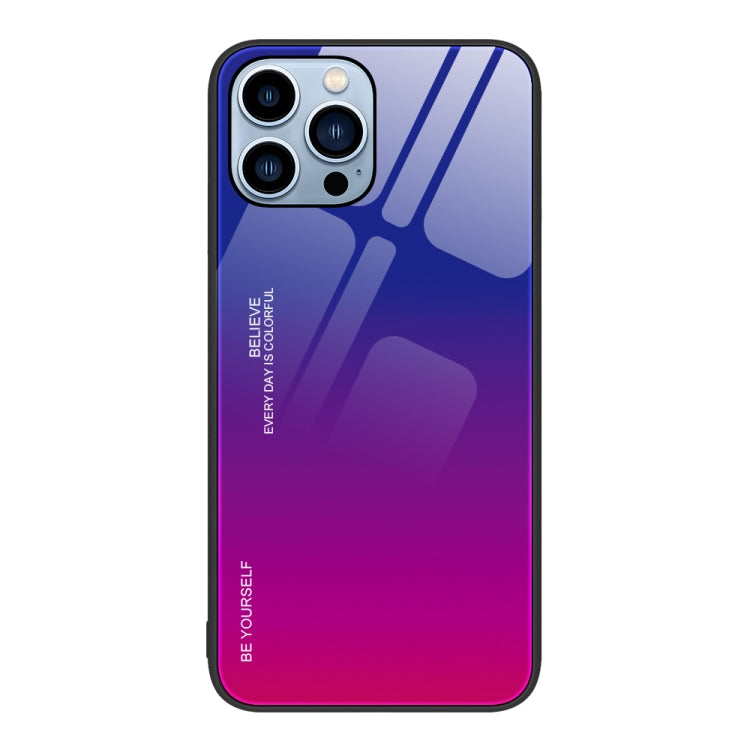 For iPhone 14 Pro Max Gradient Color Glass Case