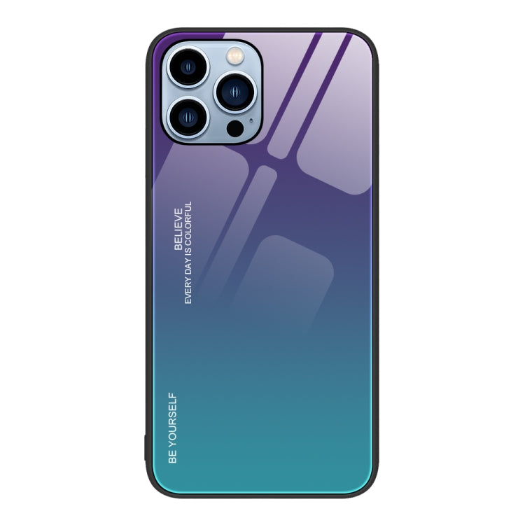 For iPhone 14 Pro Gradient Color Glass Case