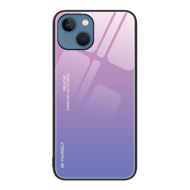 For iPhone 14 Gradient Color Glass Case