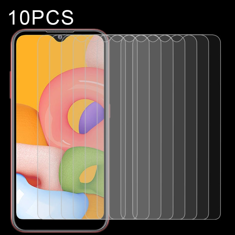 For Galaxy A01 10 PCS 0.26mm 9H 2.5D Explosion-proof Non-full Screen Tempered Glass Film