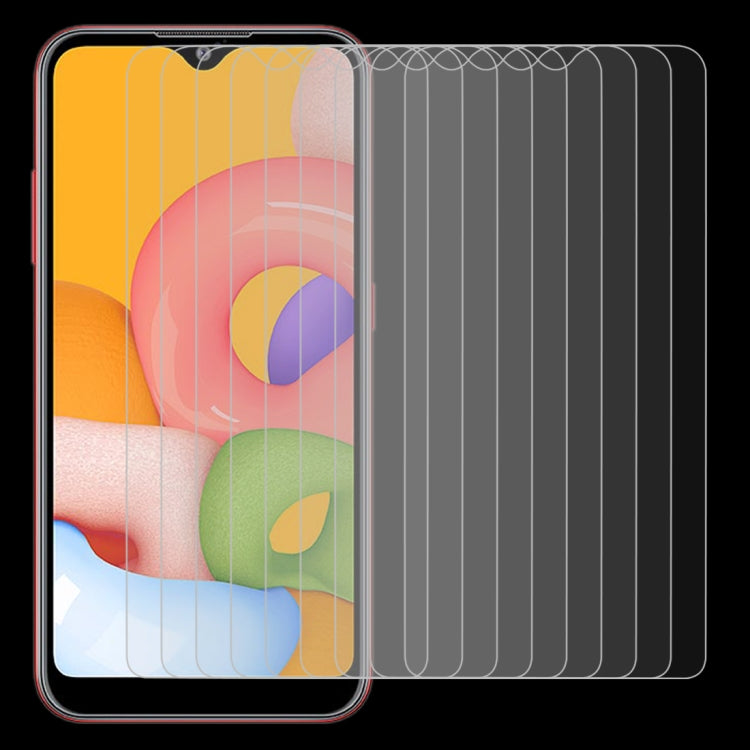 For Galaxy A01 10 PCS 0.26mm 9H 2.5D Explosion-proof Non-full Screen Tempered Glass Film