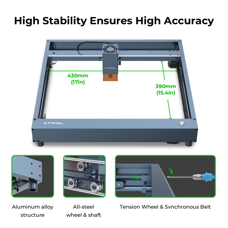 XTOOL D1 Pro-20W High Accuracy DIY Laser Engraving & Cutting Machine + Rotary Attachment + Raiser Kit, Plug Type:AU Plug