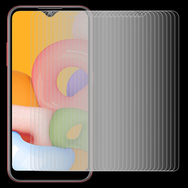 For Galaxy A01 50 PCS 0.26mm 9H 2.5D Explosion-proof Non-full Screen Tempered Glass Film