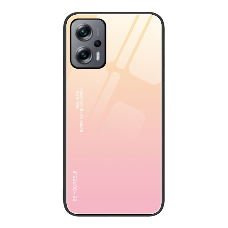 For Xiaomi Redmi Note 11T Pro Gradient Color Glass Case