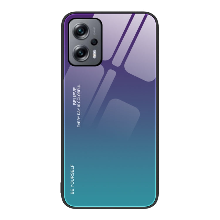 For Xiaomi Redmi Note 11T Pro Gradient Color Glass Case