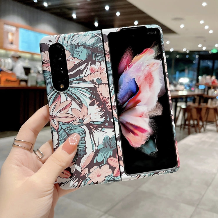 For Samsung Galaxy Z Fold4 Frosted Flower Pattern Protective Phone Case