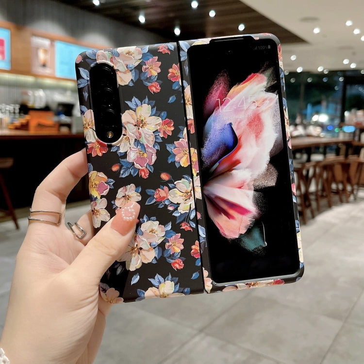 For Samsung Galaxy Z Fold4 Frosted Flower Pattern Protective Phone Case