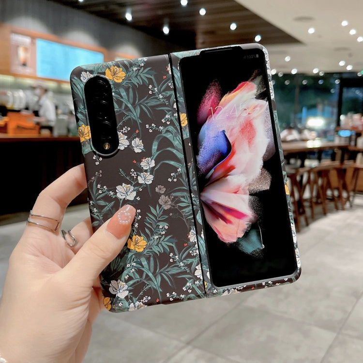 For Samsung Galaxy Z Fold4 Frosted Flower Pattern Protective Phone Case
