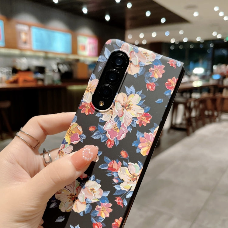 For Samsung Galaxy Z Fold4 Frosted Flower Pattern Protective Phone Case