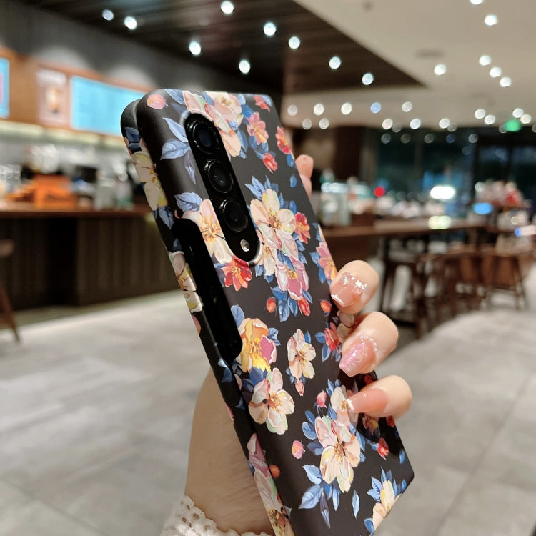 For Samsung Galaxy Z Fold4 Frosted Flower Pattern Protective Phone Case