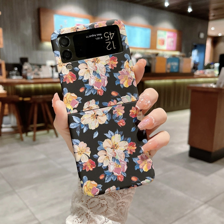 For Samsung Galaxy Z Flip4 Frosted Flower Pattern Protective Phone Case