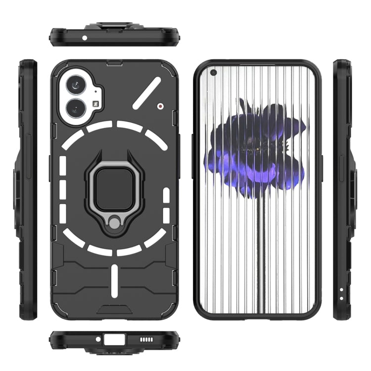 For Nothing Phone 1 PC + TPU Shockproof Protective Phone Case with Magnetic Ring Holder