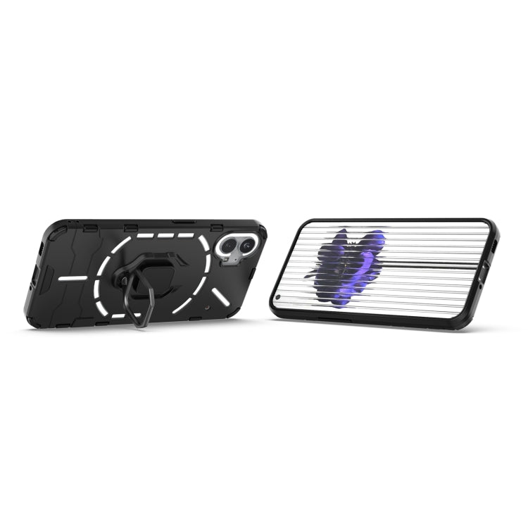 For Nothing Phone 1 PC + TPU Shockproof Protective Phone Case with Magnetic Ring Holder