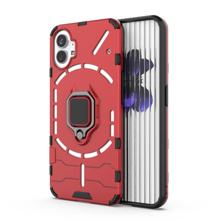 For Nothing Phone 1 PC + TPU Shockproof Protective Phone Case with Magnetic Ring Holder
