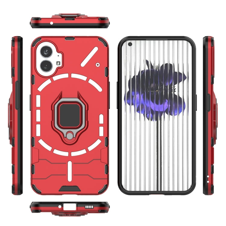 For Nothing Phone 1 PC + TPU Shockproof Protective Phone Case with Magnetic Ring Holder