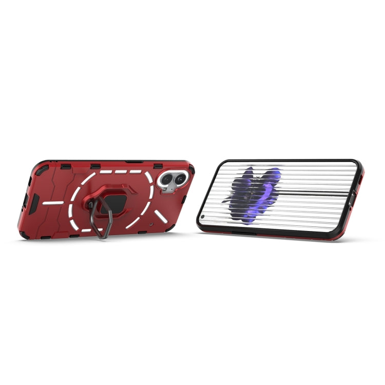 For Nothing Phone 1 PC + TPU Shockproof Protective Phone Case with Magnetic Ring Holder