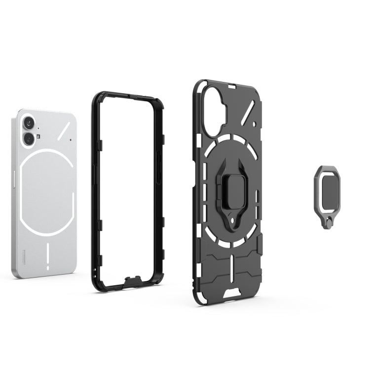 For Nothing Phone 1 PC + TPU Shockproof Protective Phone Case with Magnetic Ring Holder