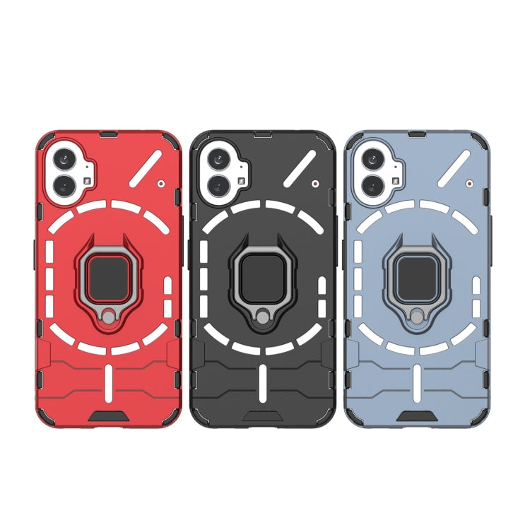 For Nothing Phone 1 PC + TPU Shockproof Protective Phone Case with Magnetic Ring Holder