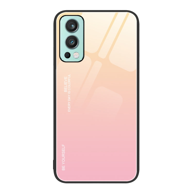 For OnePlus Nord 2 5G Gradient Color Glass Case