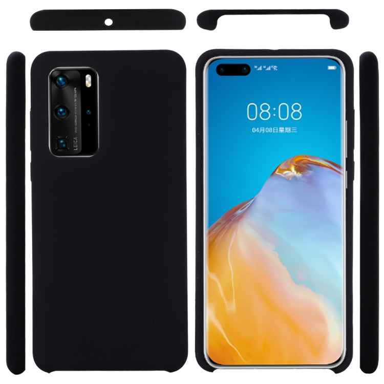 For Huawei P40 Solid Color Liquid Silicone Shockproof Coverage Protective Case