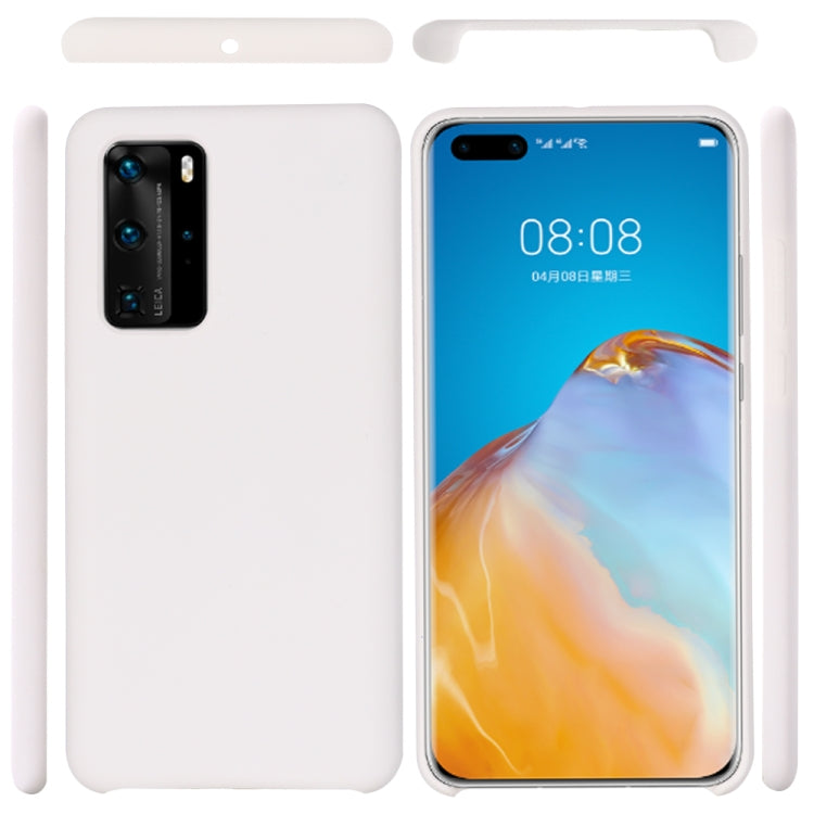 For Huawei P40 Solid Color Liquid Silicone Shockproof Coverage Protective Case