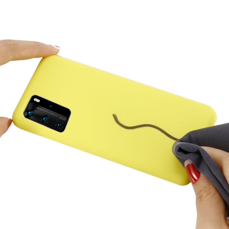 For Huawei P40 Solid Color Liquid Silicone Shockproof Coverage Protective Case