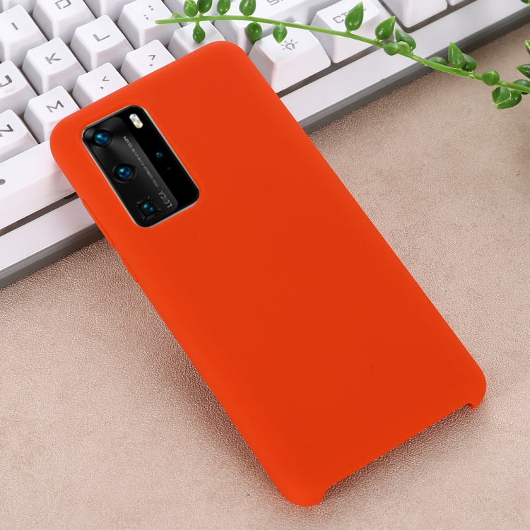 For Huawei P40 Solid Color Liquid Silicone Shockproof Coverage Protective Case