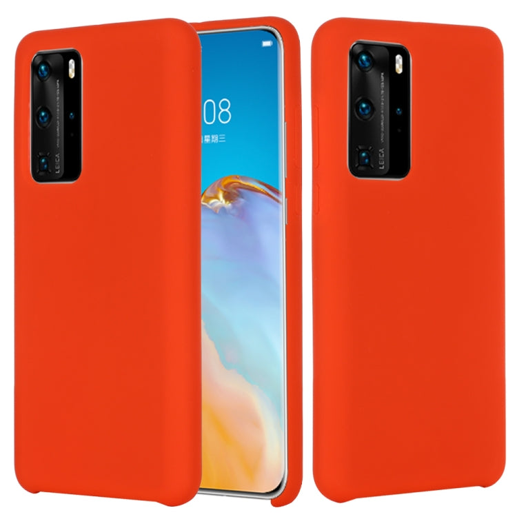 For Huawei P40 Solid Color Liquid Silicone Shockproof Coverage Protective Case