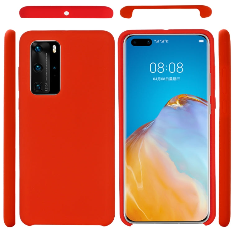 For Huawei P40 Solid Color Liquid Silicone Shockproof Coverage Protective Case