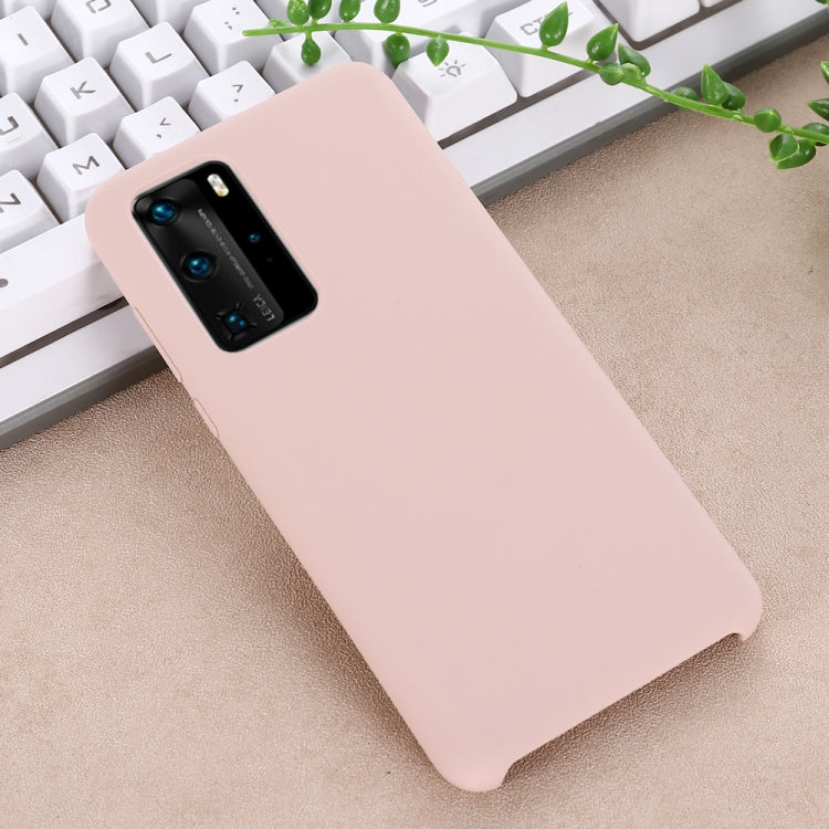 For Huawei P40 Solid Color Liquid Silicone Shockproof Coverage Protective Case