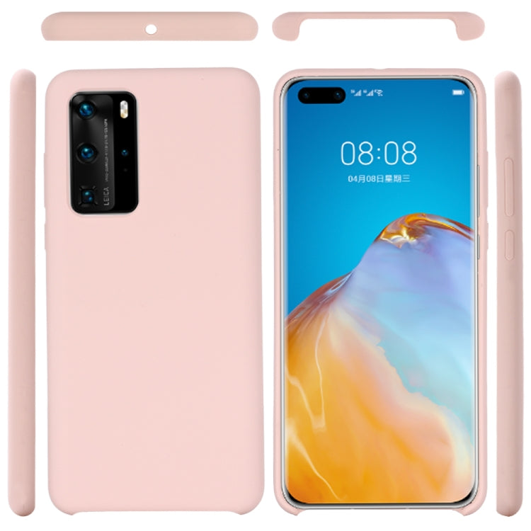 For Huawei P40 Solid Color Liquid Silicone Shockproof Coverage Protective Case