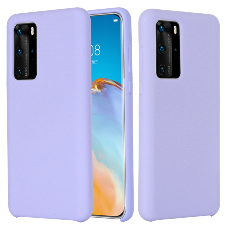 For Huawei P40 Solid Color Liquid Silicone Shockproof Coverage Protective Case