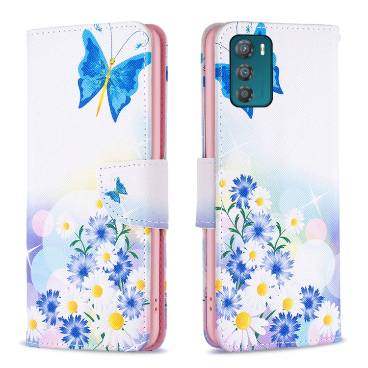 For Motorola Moto G42 4G Colored Drawing Pattern Leather Phone Case