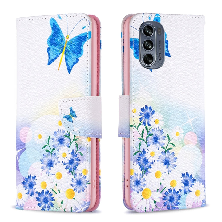For Motorola Moto G62 Colored Drawing Pattern Leather Phone Case