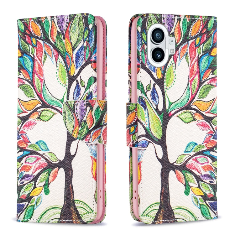 For Nothing Phone 1 Colored Drawing Pattern Leather Phone Case