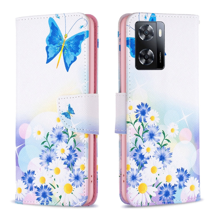 For OPPO A57 4G Colored Drawing Pattern Leather Phone Case