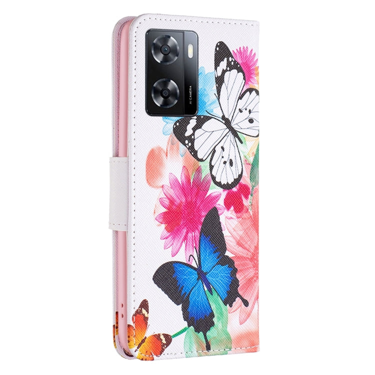 For OPPO A57 4G Colored Drawing Pattern Leather Phone Case