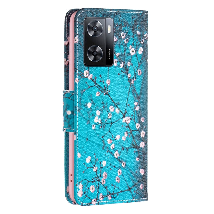 For OPPO A57 4G Colored Drawing Pattern Leather Phone Case