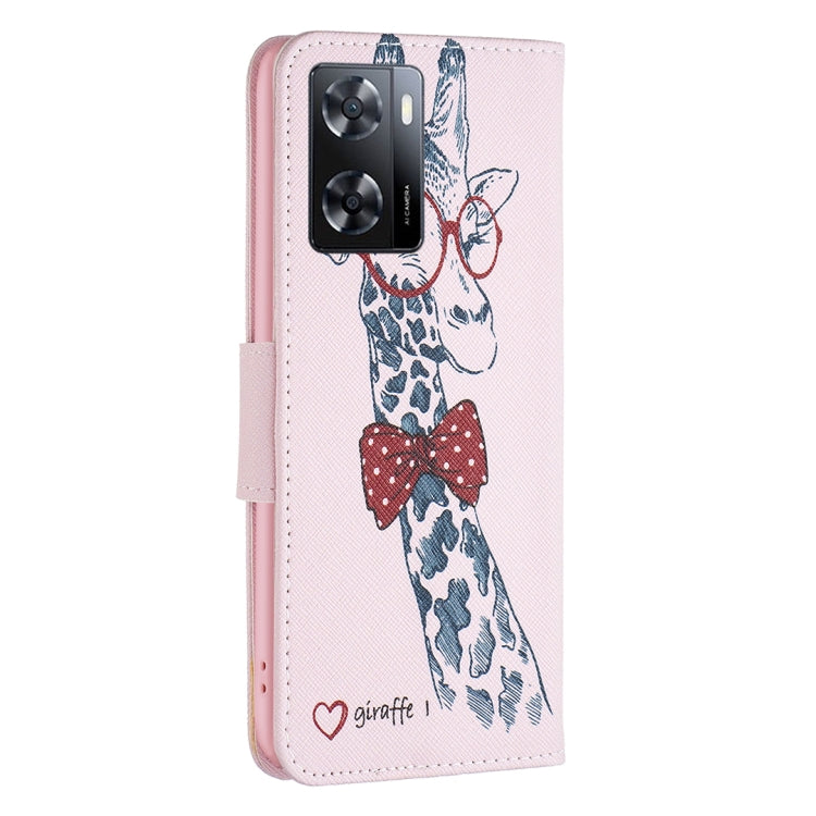 For OPPO A57 4G Colored Drawing Pattern Leather Phone Case