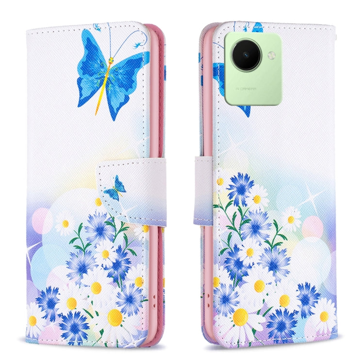 For Realme C30 Colored Drawing Pattern Leather Phone Case