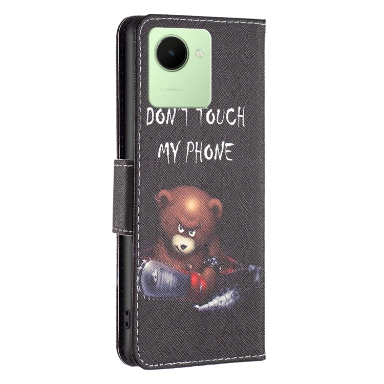 For Realme C30 Colored Drawing Pattern Leather Phone Case